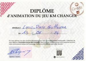 KM Changer - Diplôme maître de jeu - Louis-Pierre Guillaume - juin 2024